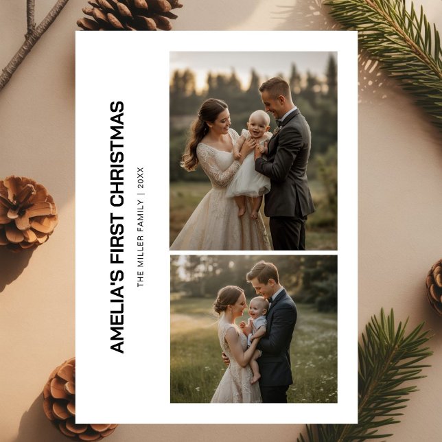 Tarjeta Festiva Baby First Christmas Family (Subido por el creador)