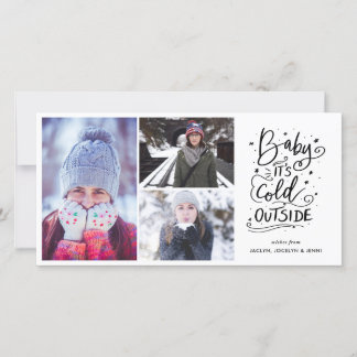 Tarjeta Festiva Baby hace frío afuera guión moderno Foto