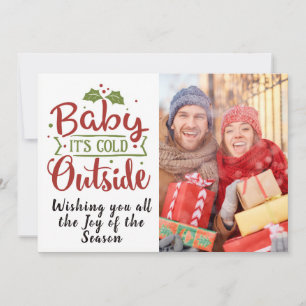 Tarjeta Festiva Baby It's Cold/Navidades Cita/Tarjeta de dos caras