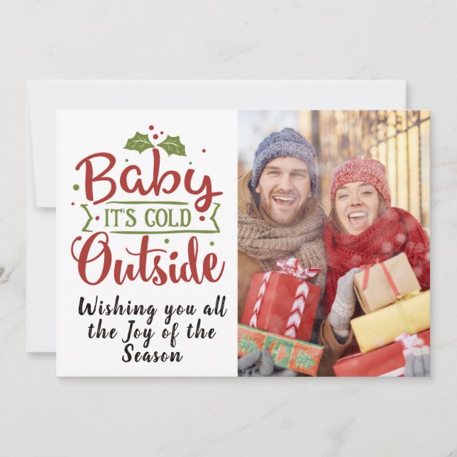 Tarjeta Festiva Baby It's Cold/Navidades Cita/Tarjeta de dos caras (Anverso)