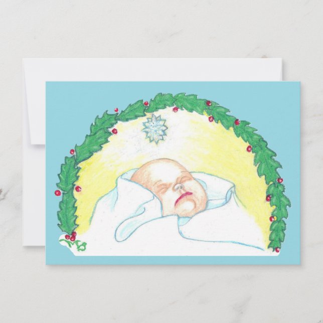 Tarjeta Festiva Baby Jesus Enwreathed (Anverso)