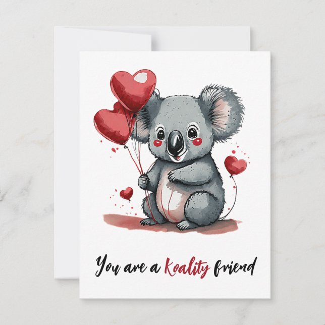 Tarjeta Festiva Baby koala personalizado valentine (Anverso)