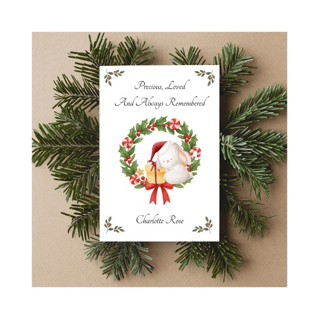 Tarjeta Festiva Baby Loss Always Remembered Rabbit Christmas Card (Subido por el creador)