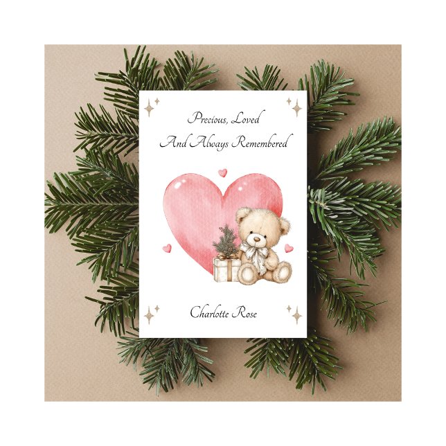 Tarjeta Festiva Baby Loss Remembrance Heart Bear Christmas Card (Subido por el creador)