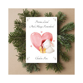 Tarjeta Festiva Baby Loss Remembrance Heart Rabbit Christmas Card