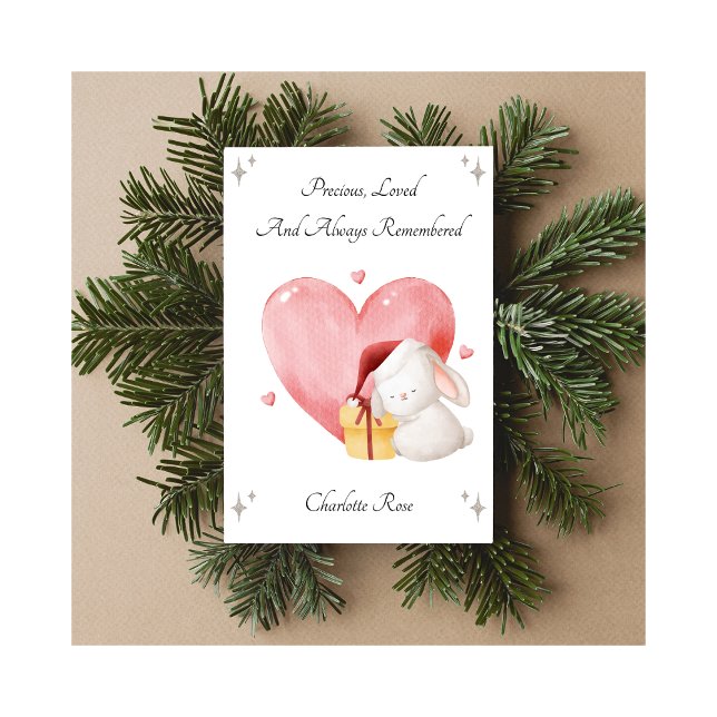 Tarjeta Festiva Baby Loss Remembrance Heart Rabbit Christmas Card (Subido por el creador)
