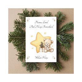 Tarjeta Festiva Baby Loss Remembrance Star Bear Christmas Card