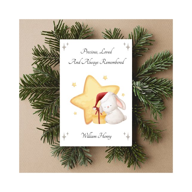 Tarjeta Festiva Baby Loss Remembrance Star Rabbit Christmas Card (Subido por el creador)
