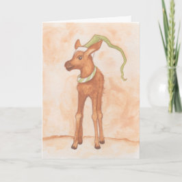 Tarjeta Festiva Baby Moose con el Gorra de la pareja de vacaciones