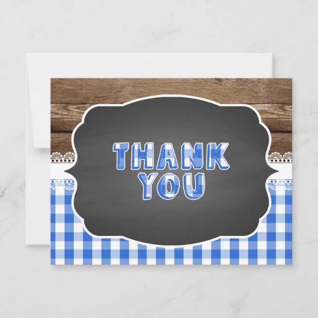 Tarjeta Festiva Baby Q Gracias Card - Azul (Anverso)