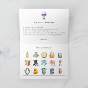 Tarjeta Festiva Baby Shower Bingo Game Board10. Fun Party