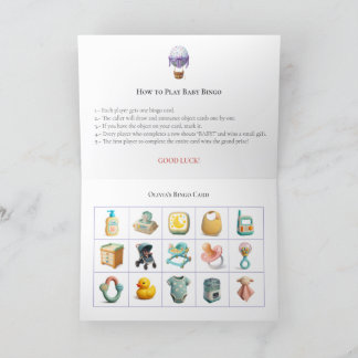 Tarjeta Festiva Baby Shower Bingo Game Board10. Fun Party