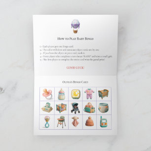 Tarjeta Festiva Baby Shower Bingo Game Board11. Fun Party