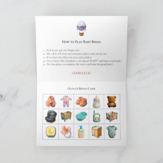 Tarjeta Festiva Baby Shower Bingo Game Board13. Fun Party