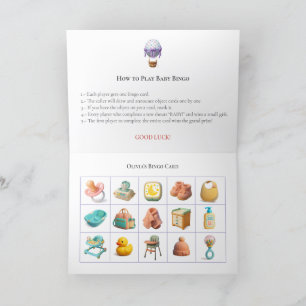 Tarjeta Festiva Baby Shower Bingo Game Board14. Fun Party