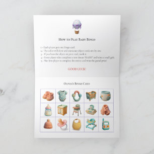 Tarjeta Festiva Baby Shower Bingo Game Board17. Fun Party