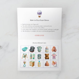 Tarjeta Festiva Baby Shower Bingo Game Board1. Fun Party