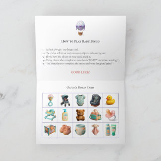 Tarjeta Festiva Baby Shower Bingo Game Board20. Fun Party