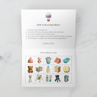 Tarjeta Festiva Baby Shower Bingo Game Board3. Fun Party