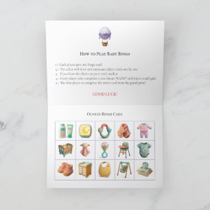 Tarjeta Festiva Baby Shower Bingo Game Board4. Fun Party