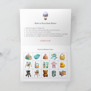 Tarjeta Festiva Baby Shower Bingo Game Board6. Fun Party