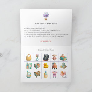 Tarjeta Festiva Baby Shower Bingo Game Board8. Fun Party
