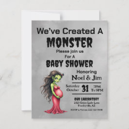Tarjeta Festiva Baby Shower de Frankenstein con Clase 
