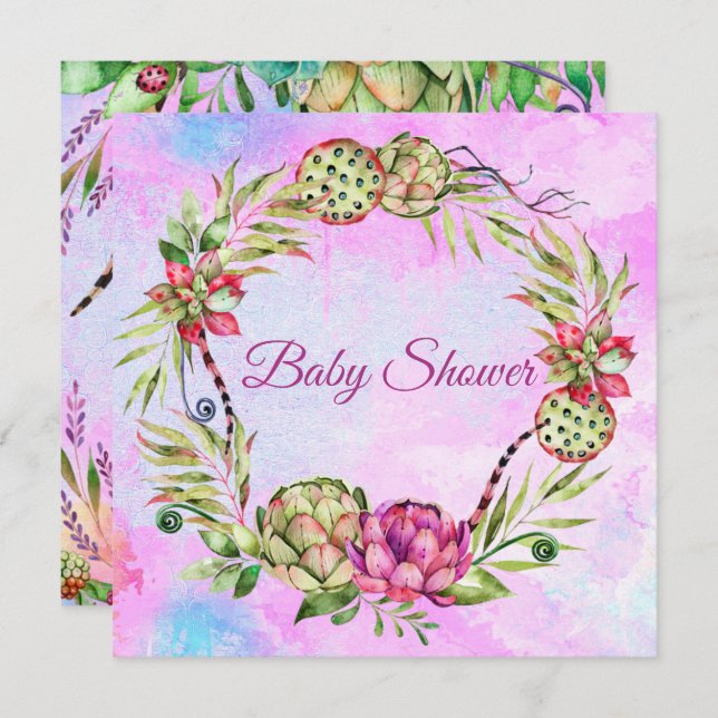 Tarjeta Festiva Baby Shower exitoso (Anverso / Reverso)