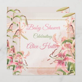 Tarjeta Festiva Baby Shower floral