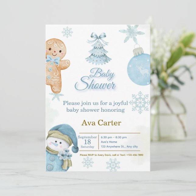 Tarjeta Festiva Baby Shower Invitation (Anverso de pie)