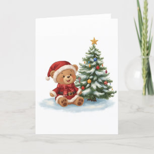Tarjeta Festiva Baby Teddy Bear Navidades