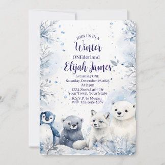 Tarjeta Festiva Baby's 1st Birthday Invitation