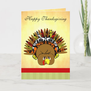 Tarjeta Festiva babyturkeycolorsdamaskcirculos