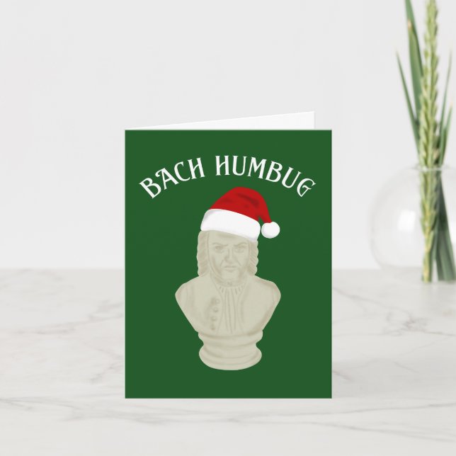 Tarjeta Festiva Bach Humbug Funny tema de música clásica (Anverso)