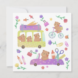 Tarjeta Festiva Back to School: Teddy's Ready for School