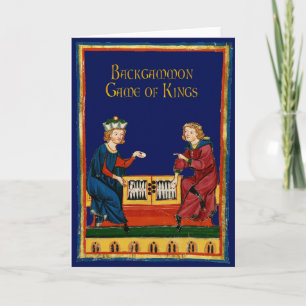 Tarjeta Festiva Backgammon: Juego de Reyes