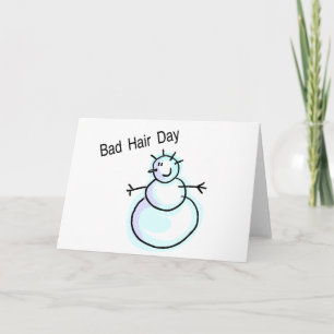 Tarjeta Festiva Bad Hair Day Snowman