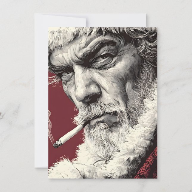 Tarjeta Festiva Bad Santa Christmas Cards Adult Humor (Anverso)