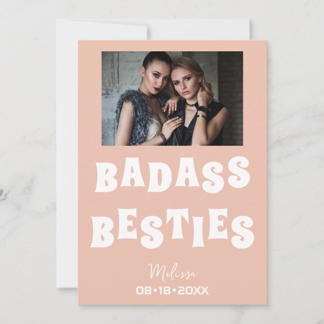 Tarjeta Festiva Badass Besties Graciosa Bridesmaid Favor Regalo (Anverso)