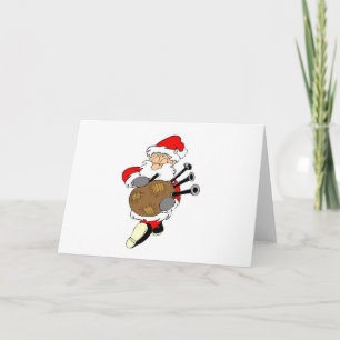 Tarjeta Festiva Bagpipe Santa