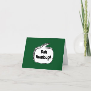 Tarjeta Festiva ¡Bah Humbug! Botón de Burbuja de Hablado