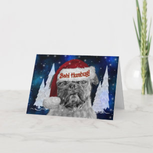 Tarjeta Festiva Bah Humbug Funny Pug Dog