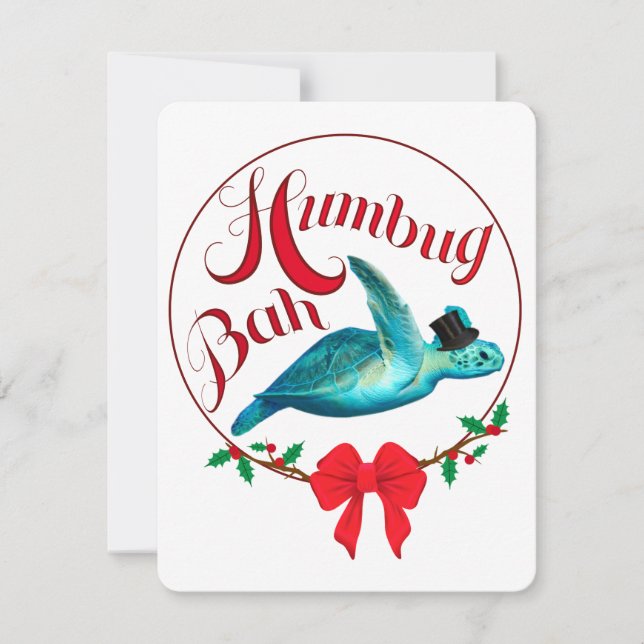 Tarjeta Festiva Bah Humbug Navidades Scrooge Turner (Anverso)