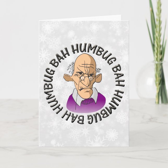 Tarjeta Festiva Bah Humbug Old Man (Anverso)