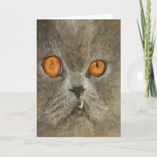 Tarjeta Festiva Bah Humbug Snaggoth Tooth Cat (Anverso)