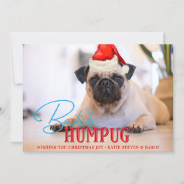 Tarjeta Festiva Bah Humpug Pug Perro Divertido Navidades Personali