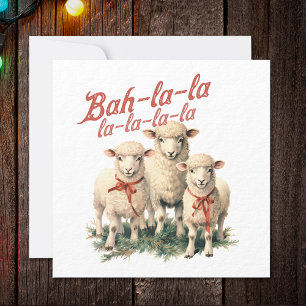 Tarjeta Festiva Bah La La Cute Navidades Retro
