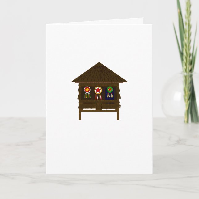 Tarjeta Festiva Bahay Kubo-Navidades (Anverso)