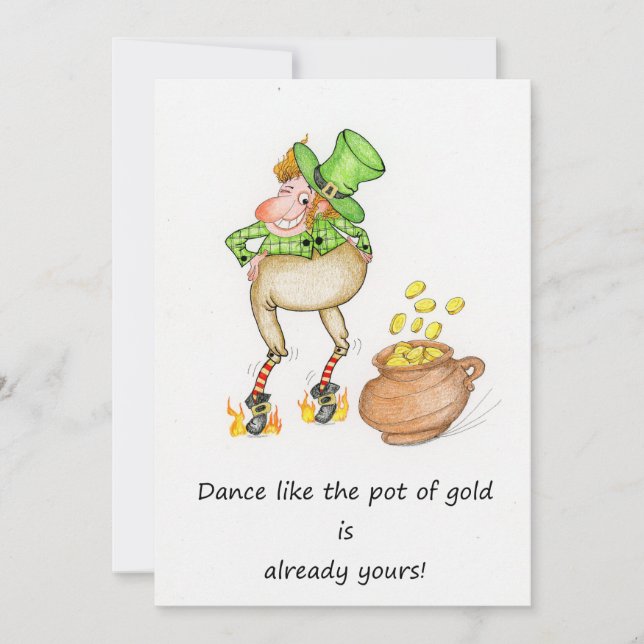 Tarjeta Festiva ¡Baila como la olla de oro ya es tuya! (Anverso)