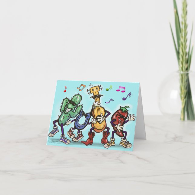 Tarjeta Festiva Bailando (Anverso)